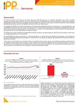 Boletín Índice de Precios del Productor Servicios Febrero 2017