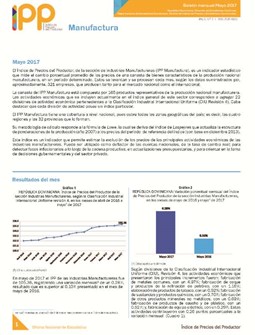Boletín Índice de Precios del Productor Manufactura Mayo 2017