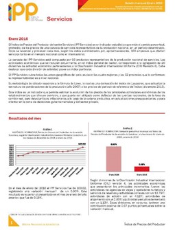 Boletín Índice de Precios del Productor Servicios Enero  2016