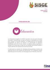 Hoja Informativa Sistema de Indicadores de Género Indicadores de Educación 2016