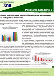 Boletín Panorama Estadístico 31 Necesidad Insatisfecha de Planificación Familiar de las Mujeres en Unión en República Dominicana