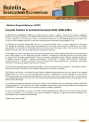 Boletín de Estadísticas Económicas Módulo de Ocupación Extranjera Enae 2016 Julio 2017