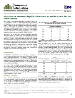 Boletín Panorama Estadístico 95 Adopciones de Menores en República Dominicana Datos Administrativos Marzo-Abril 2019