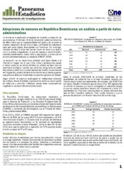 Boletín Panorama Estadístico 95 Adopciones de Menores en República Dominicana Datos Administrativos Marzo-Abril 2019