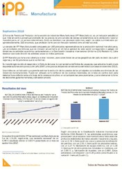 Boletín Índice de Precios del Productor Manufactura Septiembre 2018