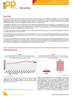 Boletín Índice de Precios del Productor Servicios Julio 2016