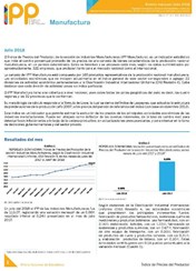 Boletín Índice de Precios del Productor Manufactura Julio 2018
