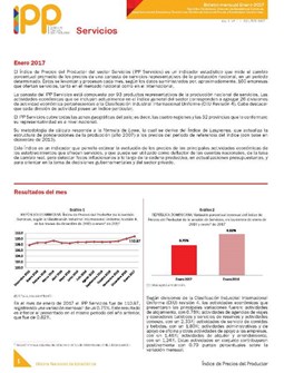 Boletín Índice de Precios del Productor Servicios Enero 2017