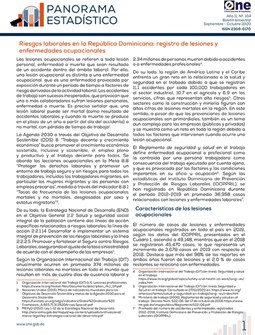 Panorama Estadístico No. 104 Riesgos laborales en la República Dominicana: registro de lesiones y enfermedades ocupacionales