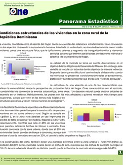 Boletín Panorama Estadistico 32 Condiciones Estructurales de las Viviendas en la Zona Rural de la República Dominicana