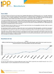 Boletín Índice de Precios del Productor, Manufactura Enero 2020