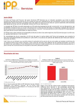 Boletín Índice de Precios del Productor Servicios Junio