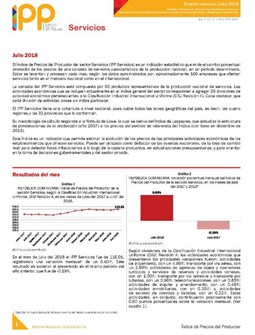 Boletín Índice de Precios del Productor Servicios Julio 2018