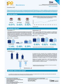 Índice de Precios del Productor, de la sección de Industrias Manufactureras (IPP Manufactura) - Diciembre 2025