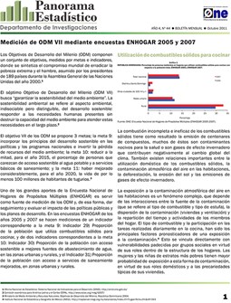 Boletín Panorama Estadístico 44 Medición de ODM VII Mediante Encuestas ENHOGAR 2005 y 2007 Octubre 2011