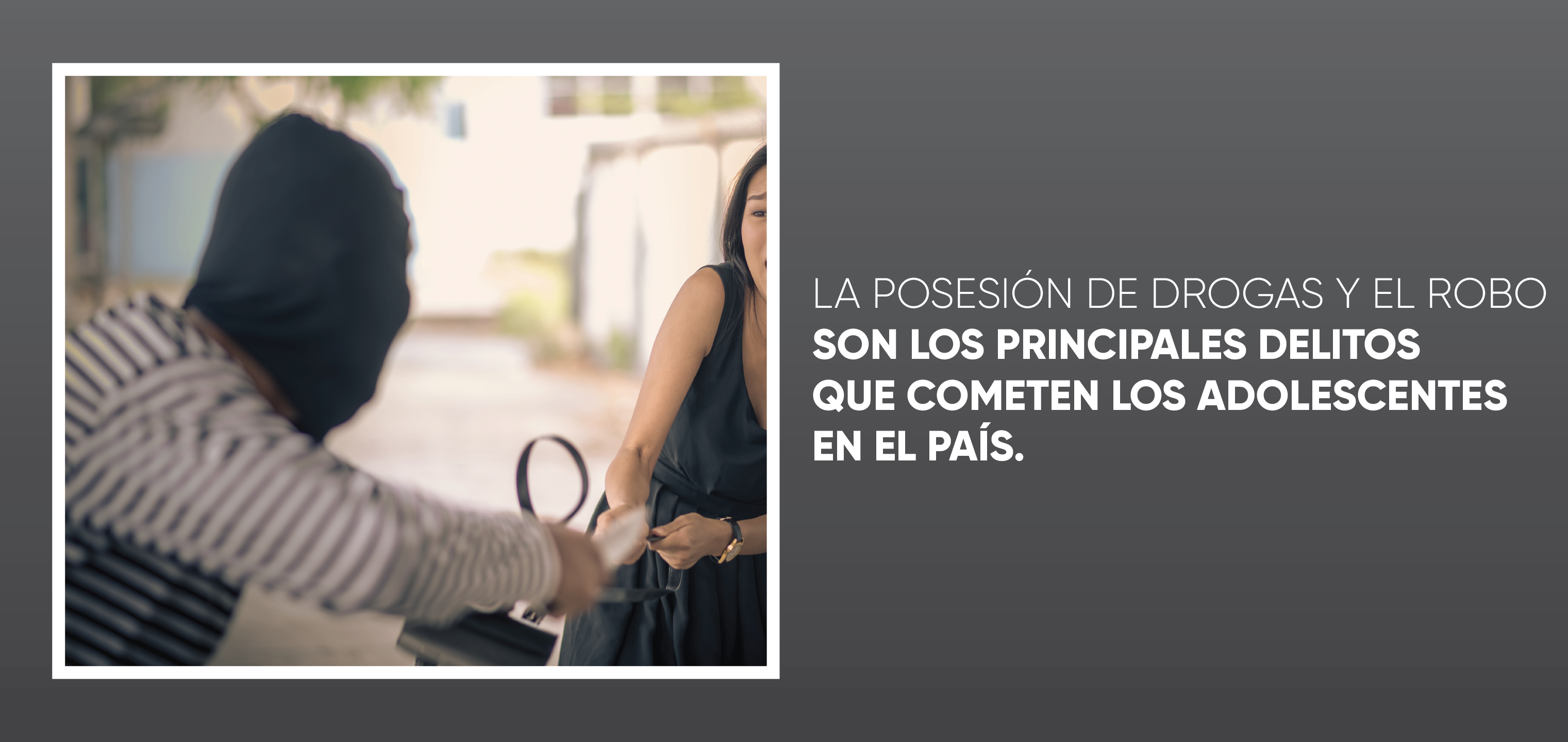 La posesión de drogas y el robo son los principales delitos que cometen los adolescentes en el país